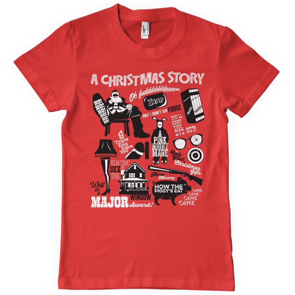 A Christmas Story icons T-Shirt (Red L)