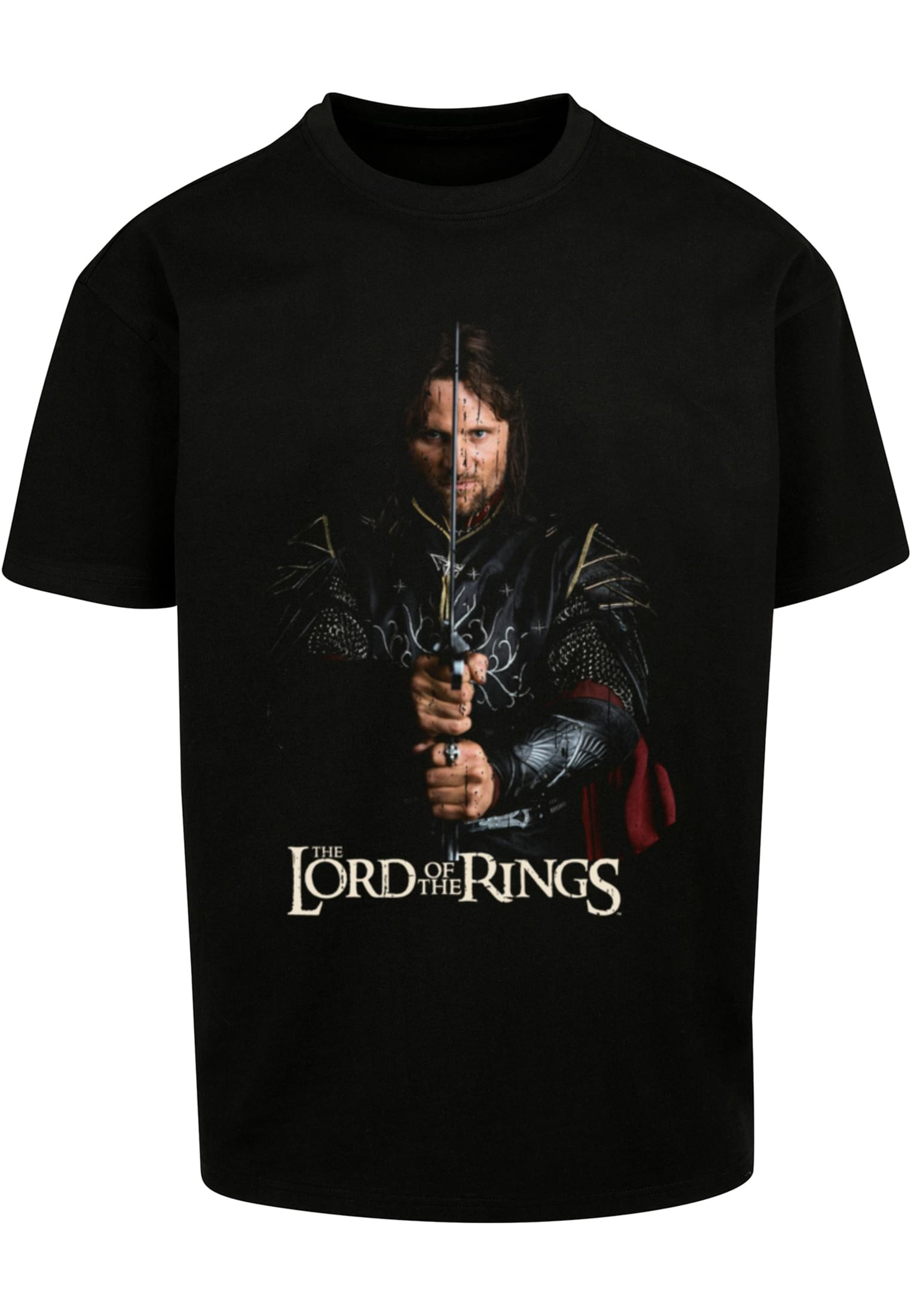Karaktär med svärd Lord of the Rings - Aragorn Heavy Oversize T-shirt herr – svart (L svart)