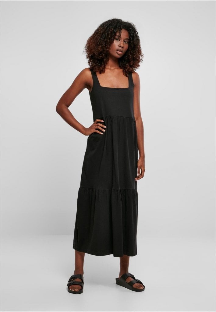 Ladies 7/8 Length Valance Summer Dress (black L)
