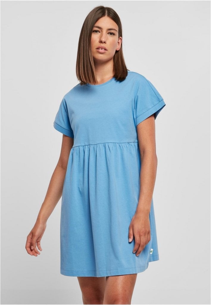 Casual T-shirt klänning med rynkad kjol (4XL horizonblue)