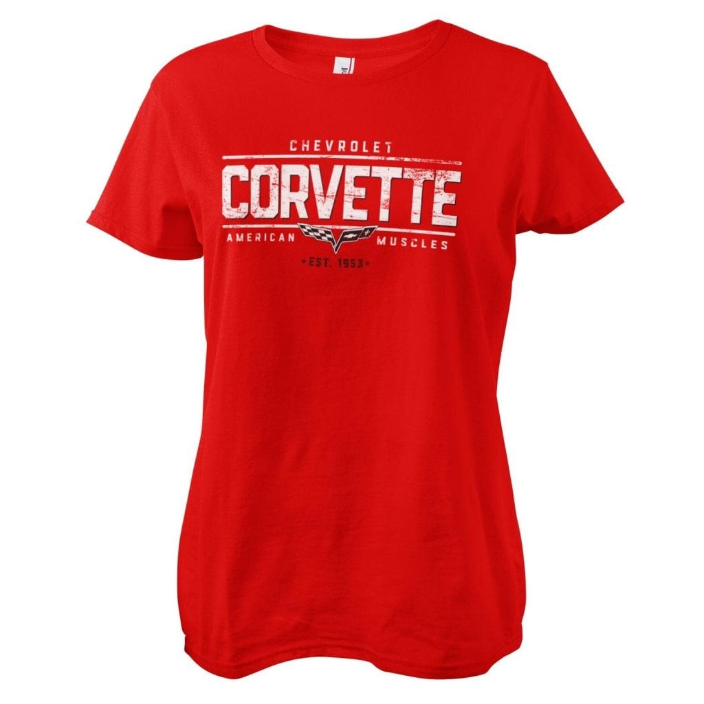 Corvette - American Muscles Girly Tee (Red L)