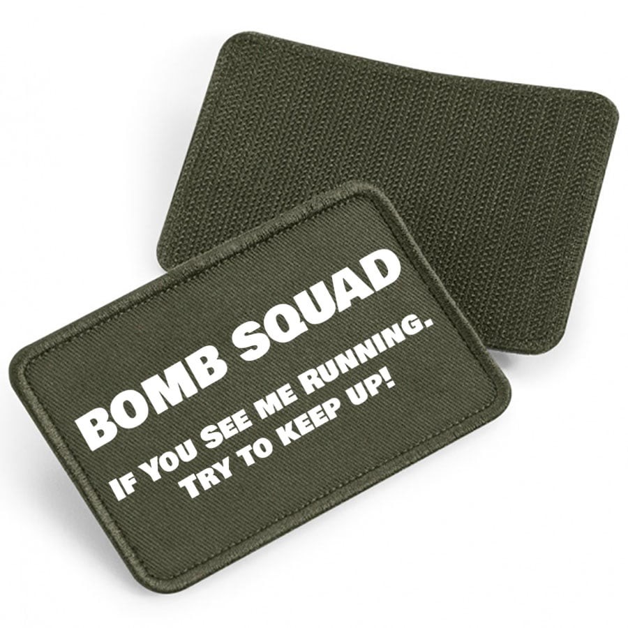 Bomb Squad tygpatch med kardborre (Military green Onesize)