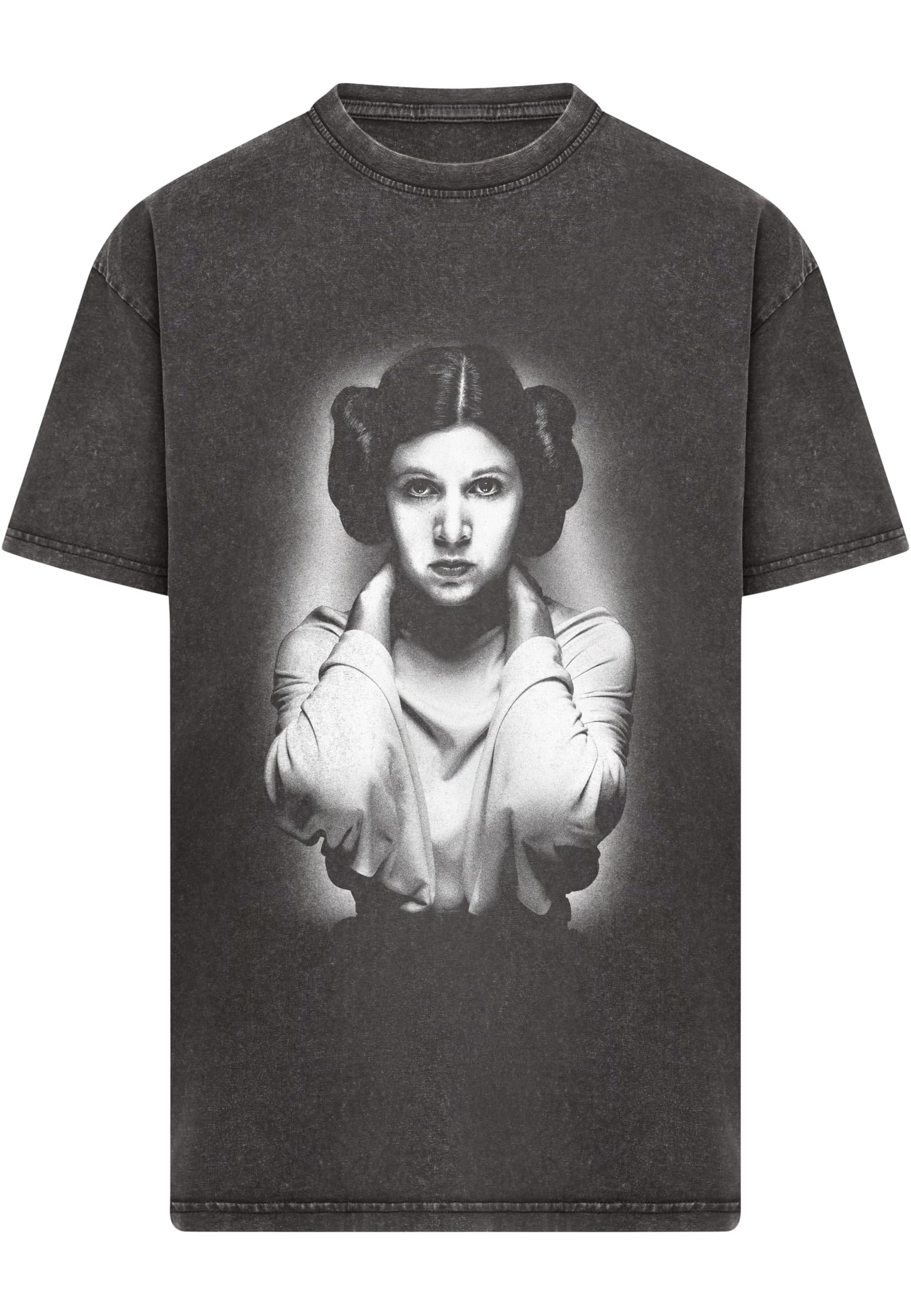 Star Wars T-shirt för herr Princess Leia Picture Acid Wash – svart (M svart)