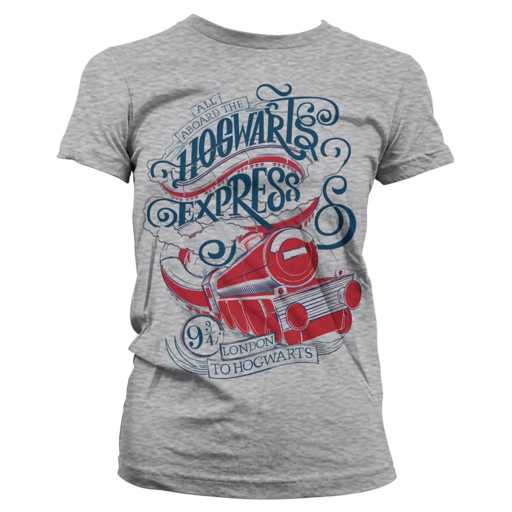 All Aboard The Hogwarts Express Girly Tee (Heather-Grey L)