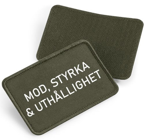 Mod, Styrka & Uthållighet - tygpatch med kardborre (Military green Onesize)