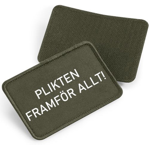 Plikten Framför Allt - tygpatch med kardborre (Military green Onesize)