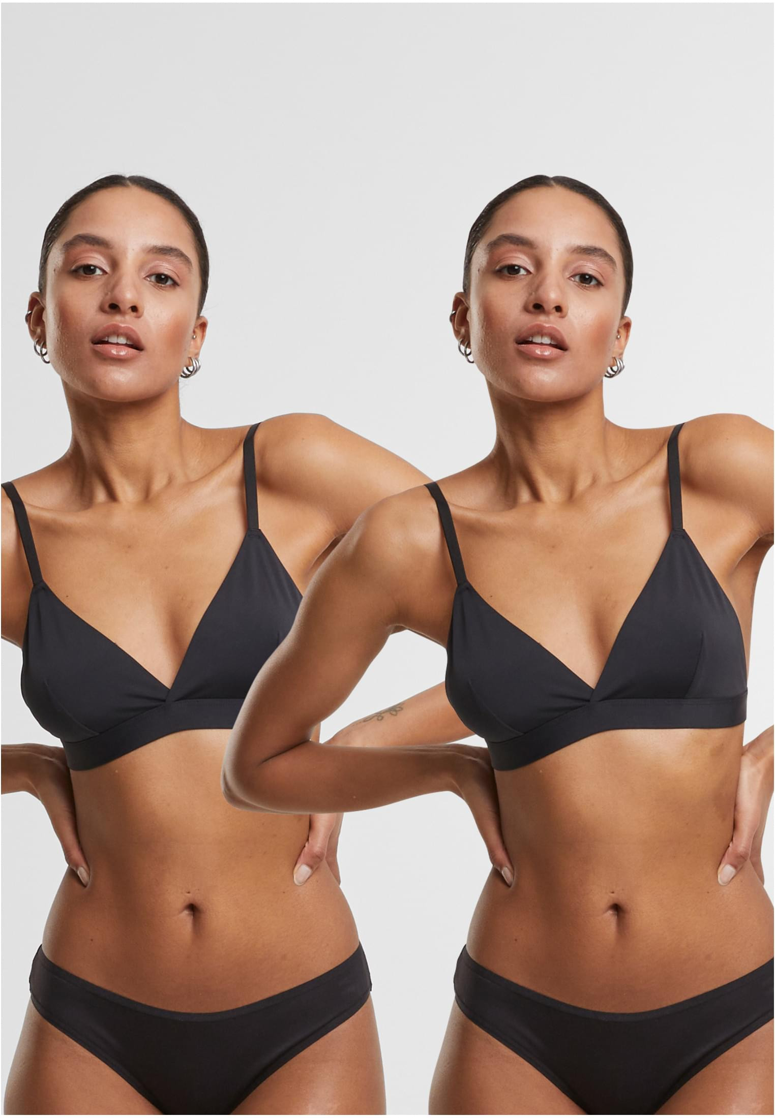 Ladies Basic Ovadderad BH 2-Pack (XS black+black)