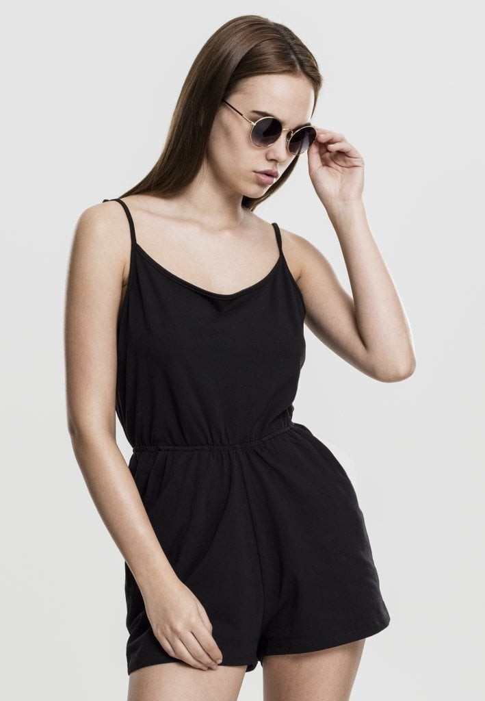 Jumpsuit med smala axelband (Svart M)
