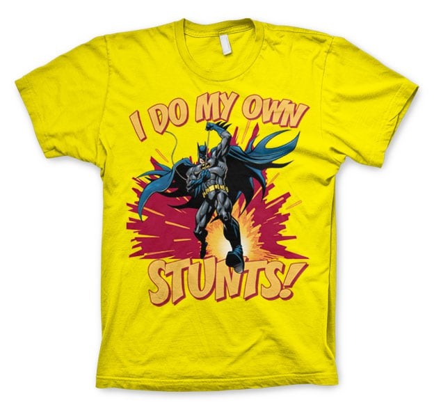 Batman - I Do My Own Stunts T-Shirt (L Yellow)