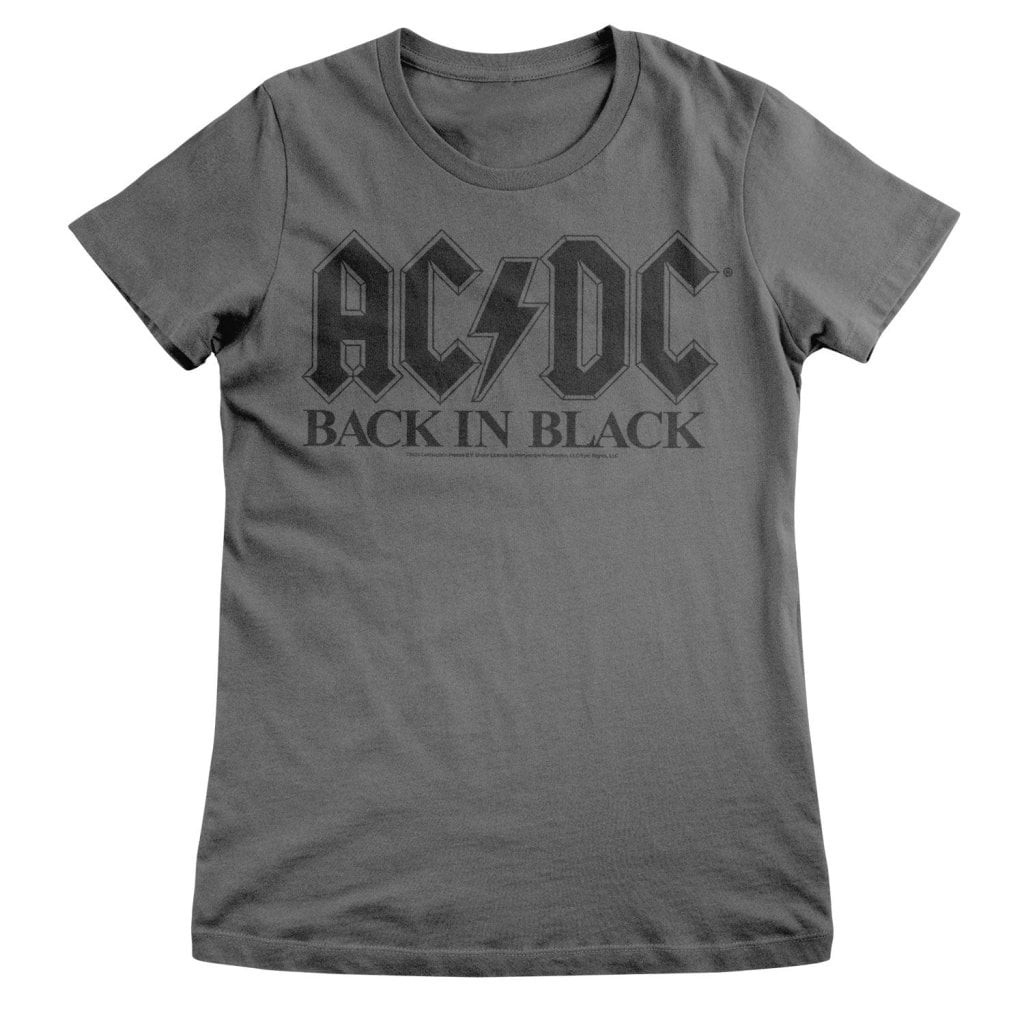 AC/DC Back In Black Girly Tee (DarkGrey L)