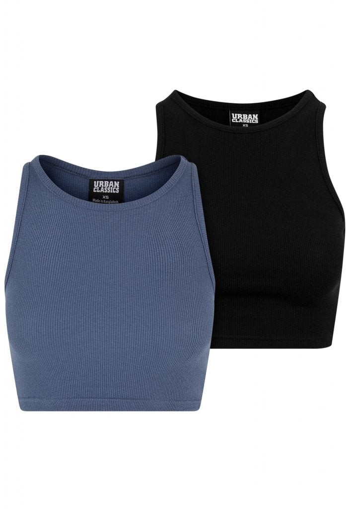 2-pack ribbade korta toppar (3XL vintageblue+black)