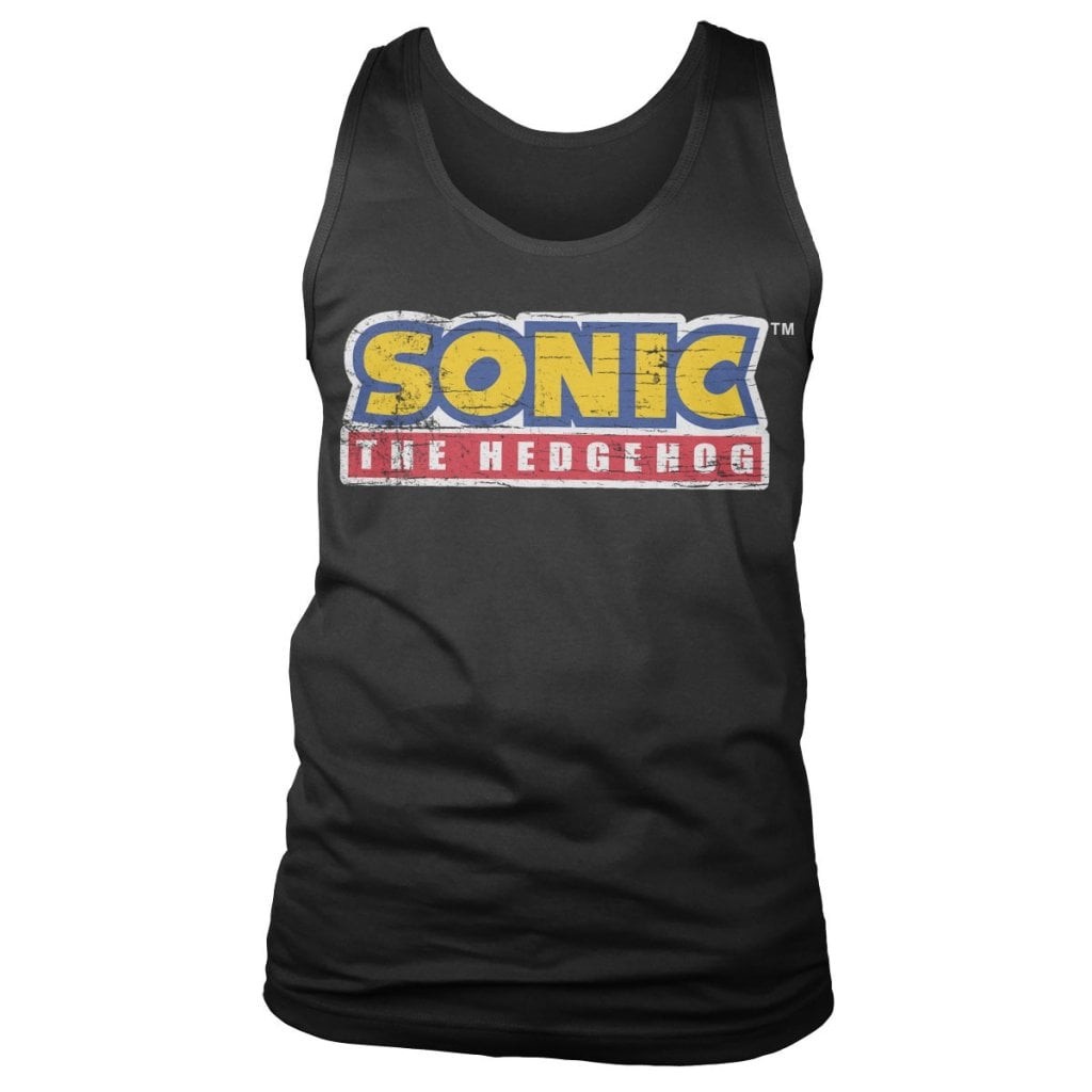 Sonic The Hedgehog Cracked Logo Tank Top (Black M)