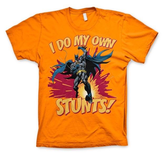 Batman - I Do My Own Stunts T-Shirt (L Orange)