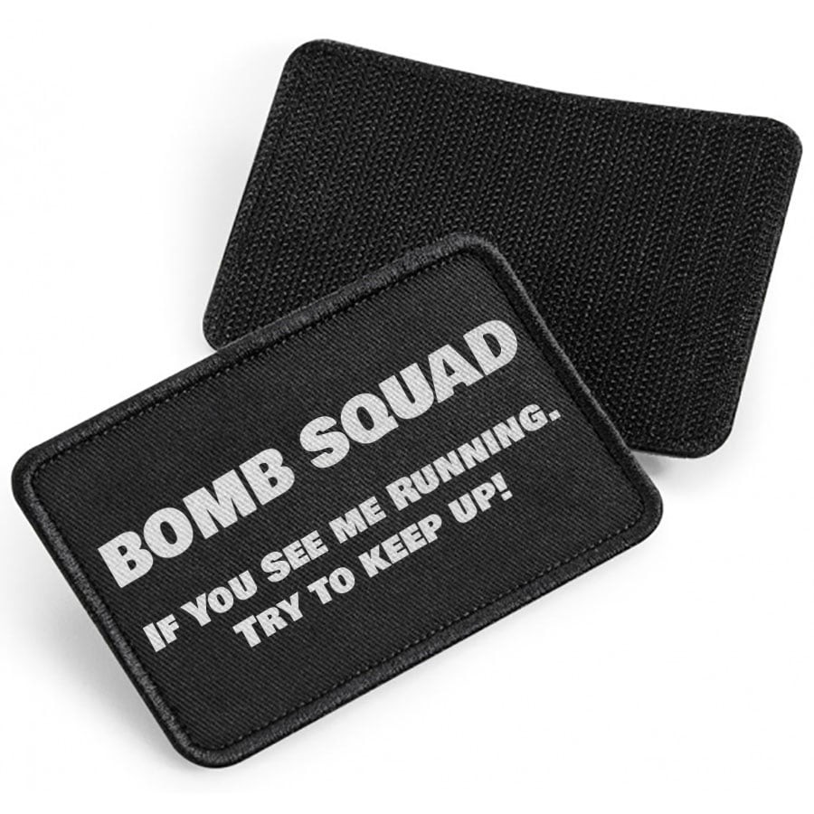Bomb Squad tygpatch med kardborre (Black Onesize)