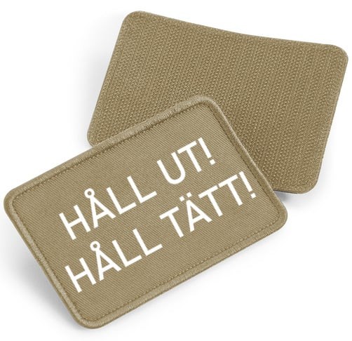 Håll Ut, Håll Tätt - tygpatch med kardborre (Desert sand Onesize)