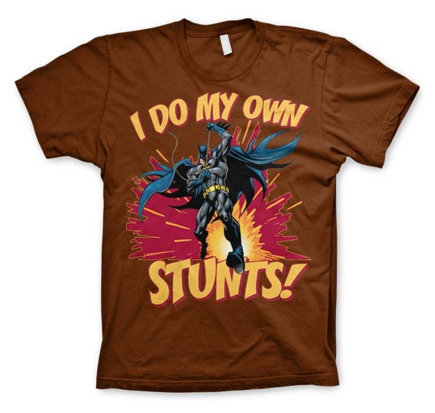 Batman - I Do My Own Stunts T-Shirt (L Brown)