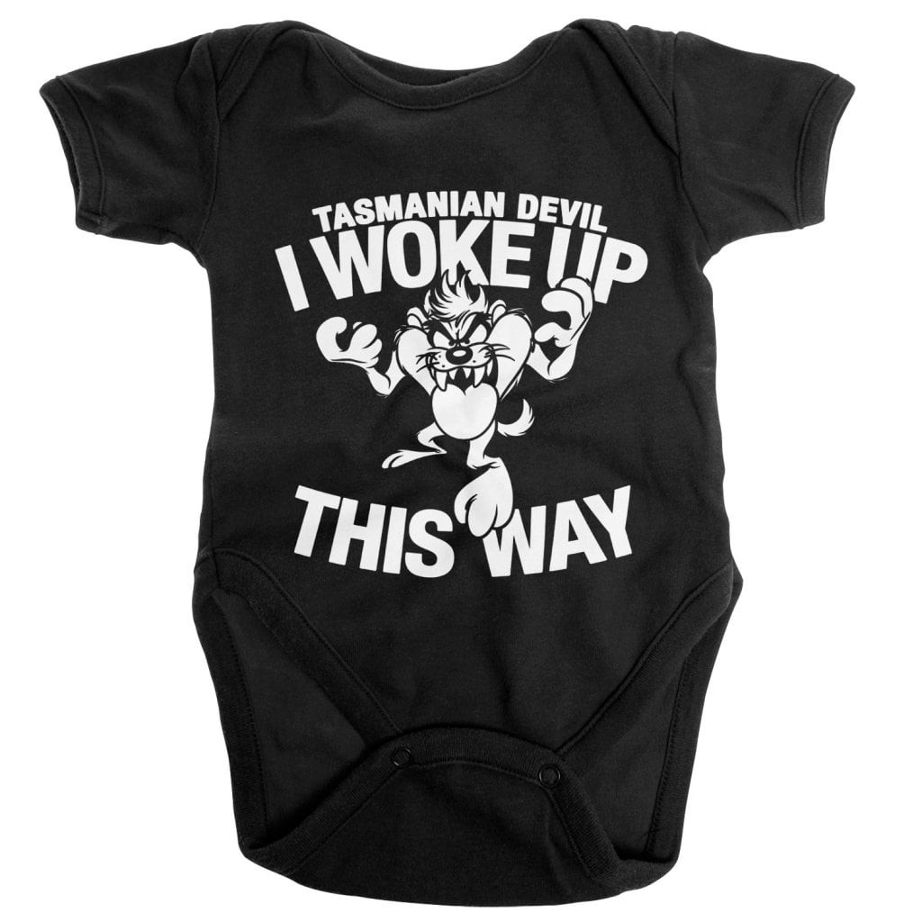 Tasmanian Devil - I Woke Up This Way baby body (6 m Black)
