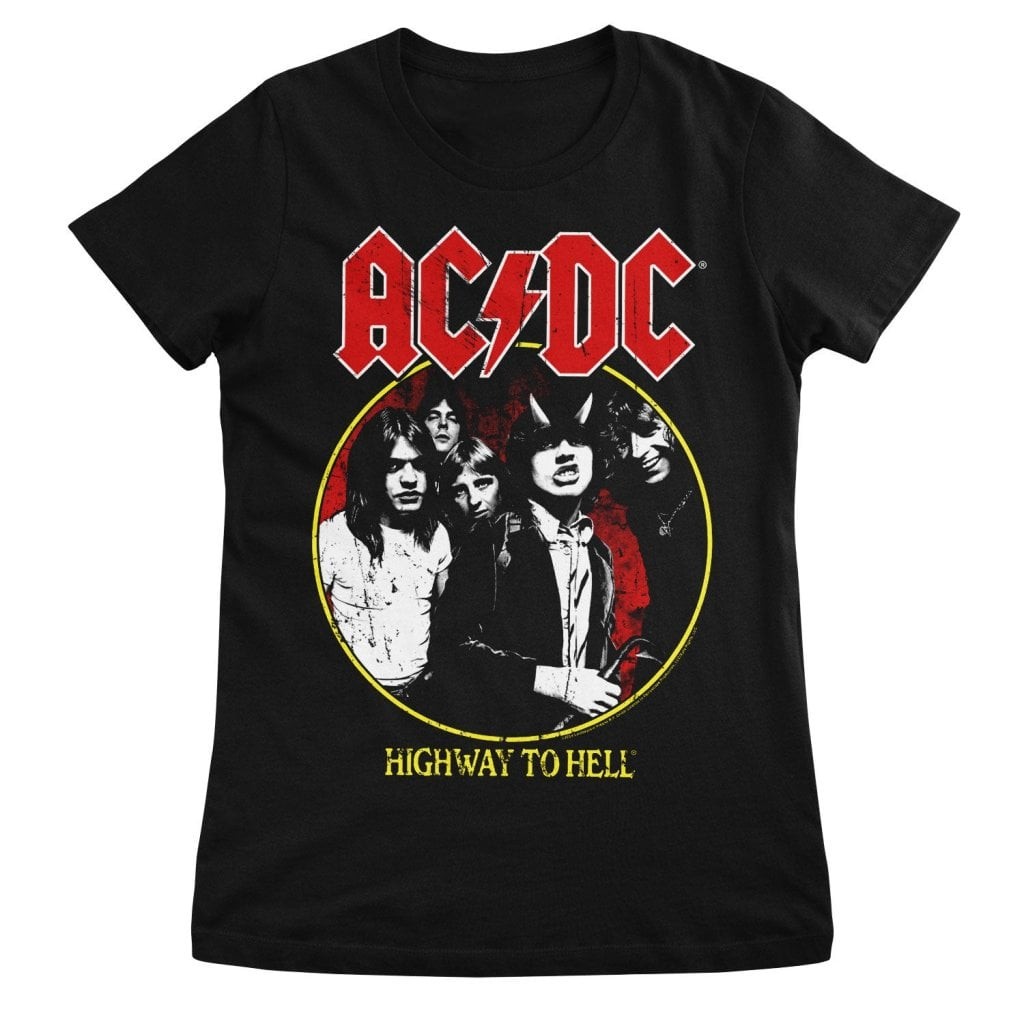 AC/DC - Highway To Hell 1979 Tour Girly Tee (Black XL)