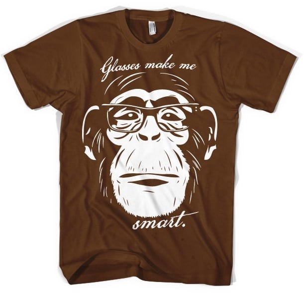 Glasses Makes Me Smart T-Shirt (S Brown)
