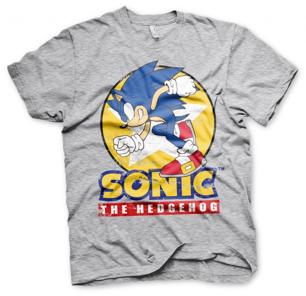 Fast Sonic - Sonic The Hedgehog T-Shirt (Heather-Grey M)