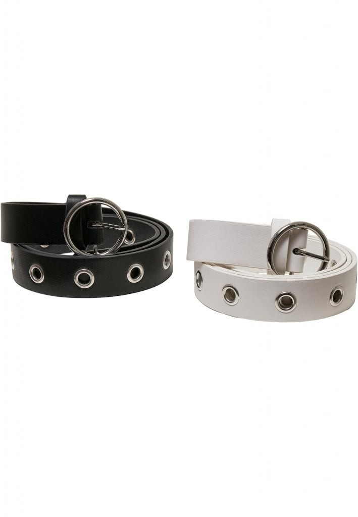 Eleganta DuoBälte i PU-läder - 2-pack (black/white S/M)