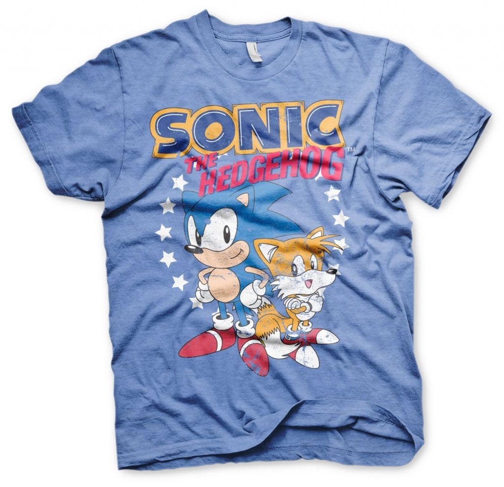 Sonic The Hedgehog - Sonic & Tails T-Shirt (Blue-Heather XXL)