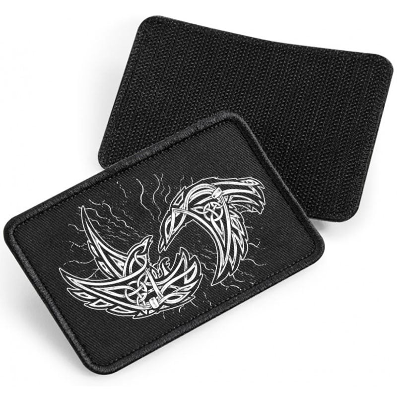 Odens korpar - tygpatch med kardborre (Black Onesize)