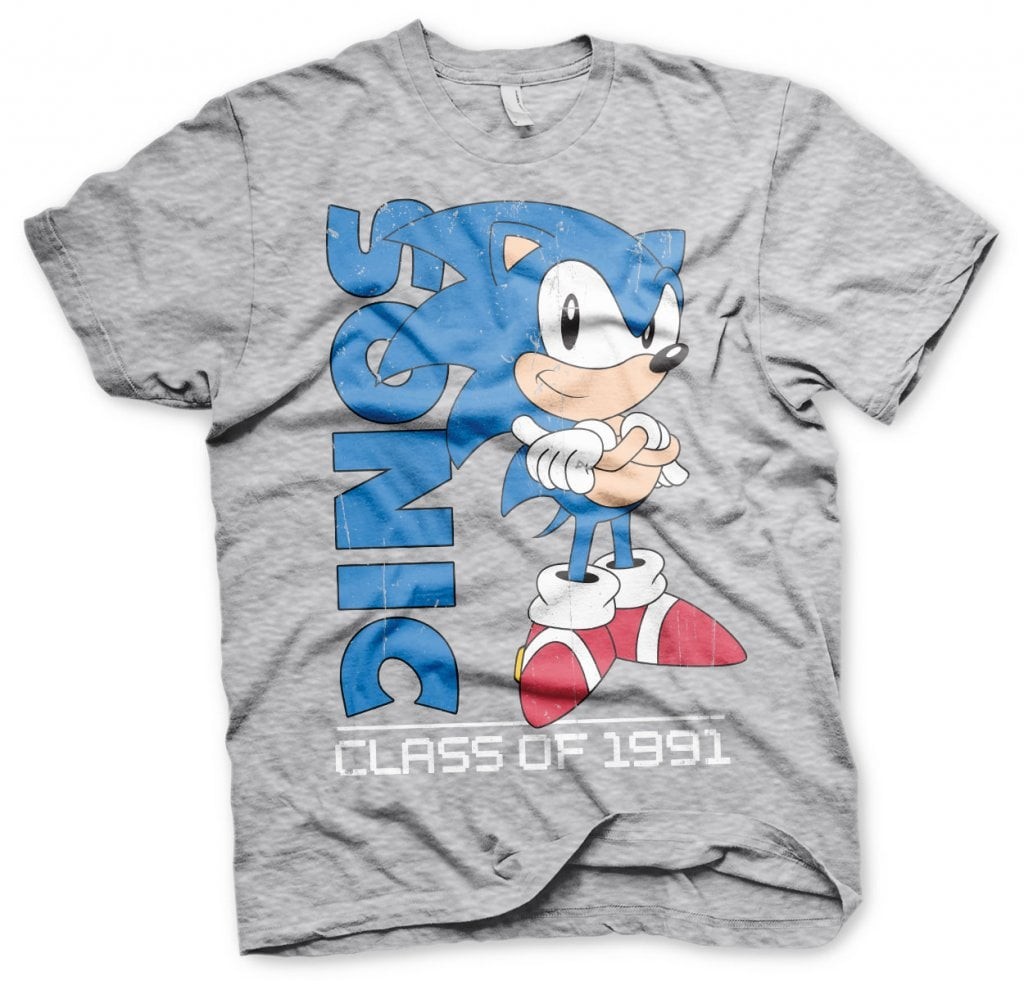Sonic The Hedgehog - Class Of 1991 T-Shirt (Heather-Grey L)
