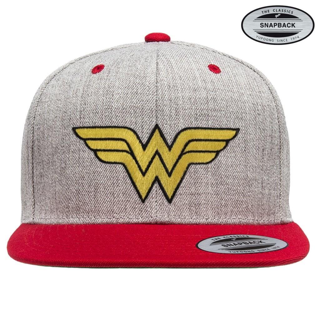 Wonder Woman Premium Snapback Cap (HeatherGreyRed)