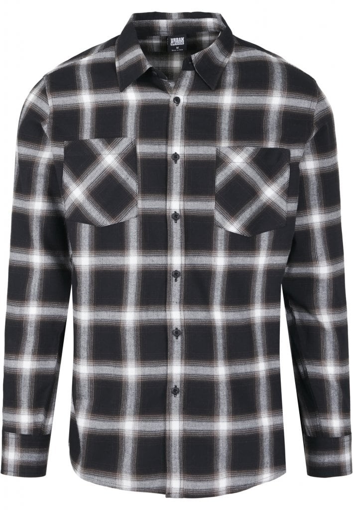 Rutig flanellskjorta (black/white 5XL)