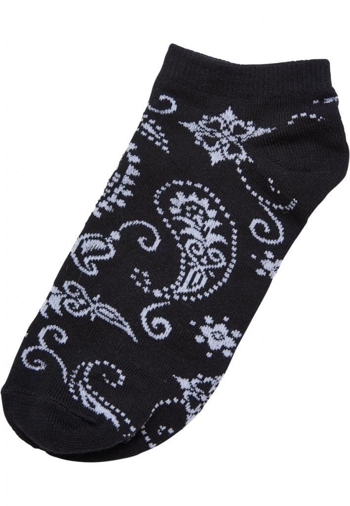 Bandana Pattern No Show Socks 5-Pack (47-50 white)