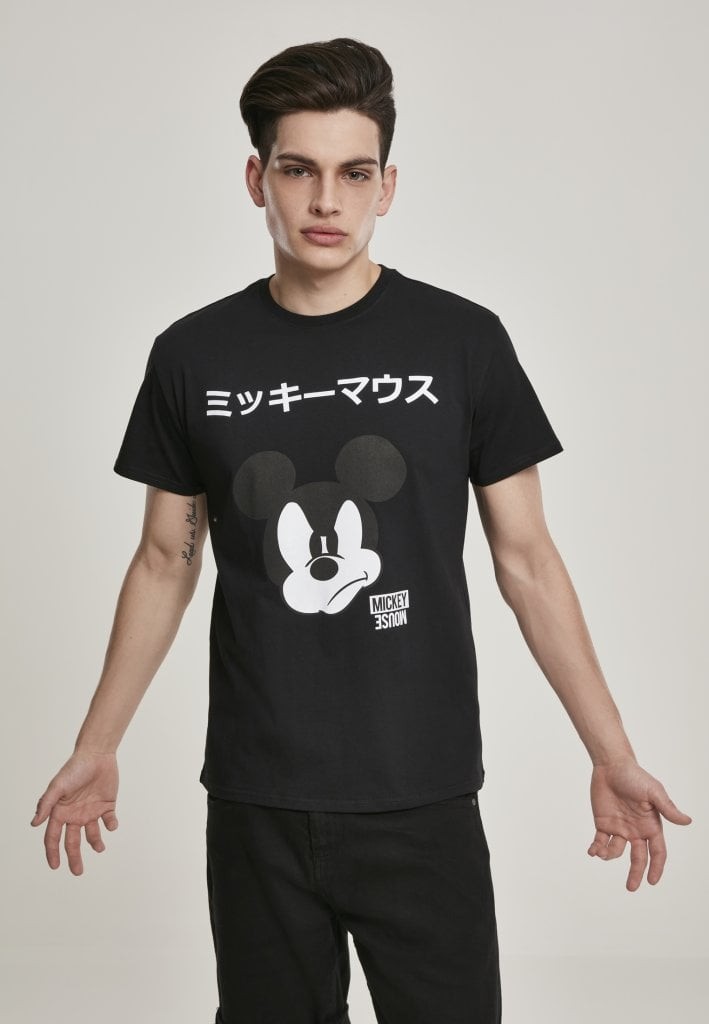 Svart Mickey Mouse t-shirt herr (Svart M)
