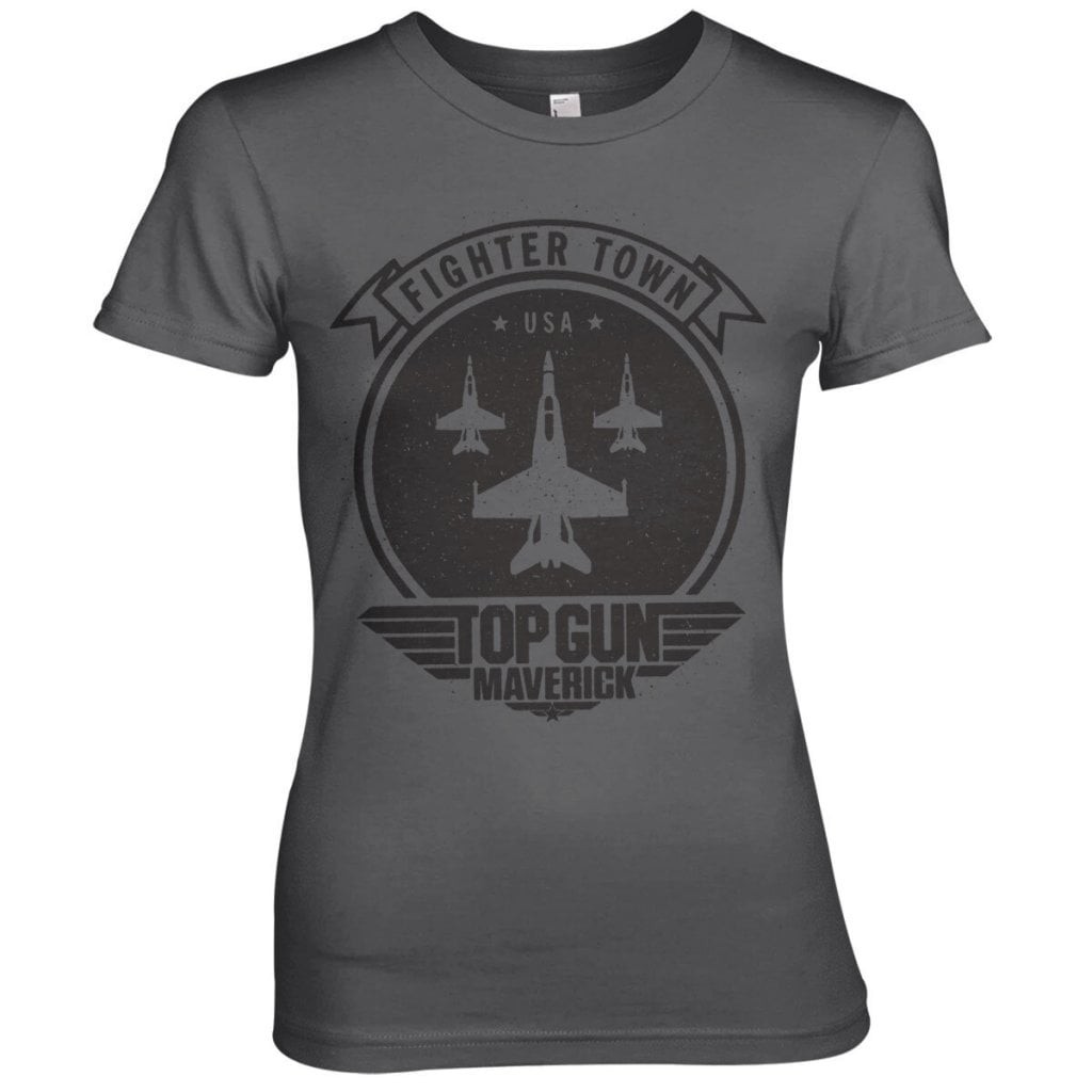 Top Gun Maverick Fighter Town Girly Tee (DarkGrey M)