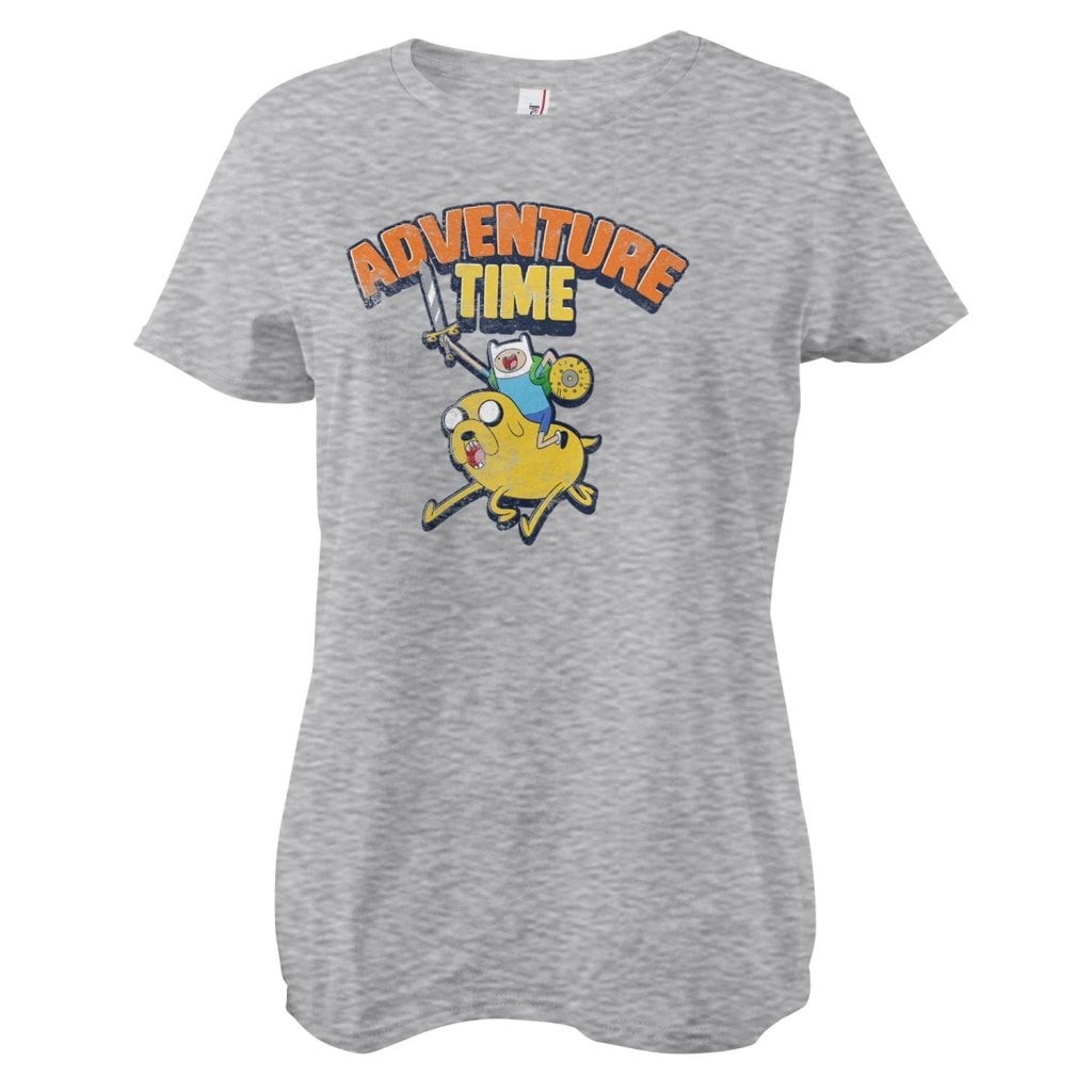 Adventure Time Washed Girly Tee (HeatherGrey L)