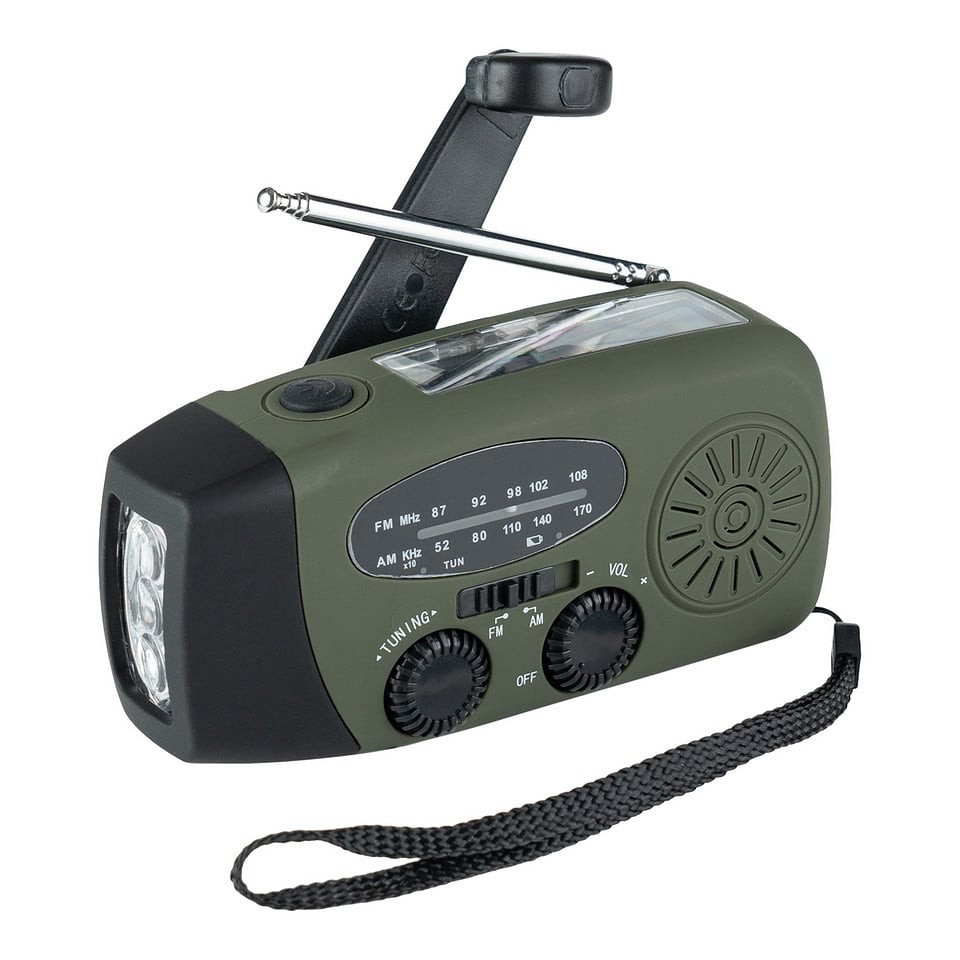 Nödradio med vev, solceller, powerbank