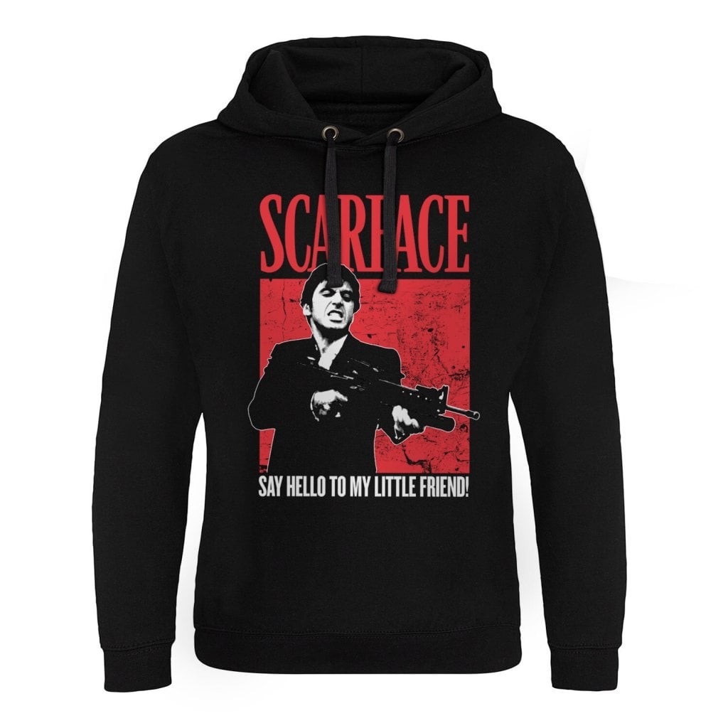 Say Hello To My Little Friend Epic Hoodie Herr (Black L)