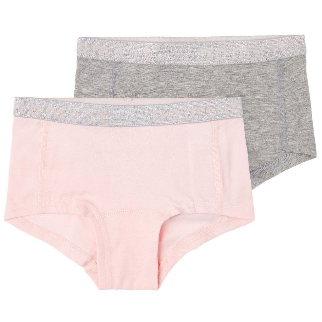 2-pack hipstertrosa med glittrig resår - barn (122-128)