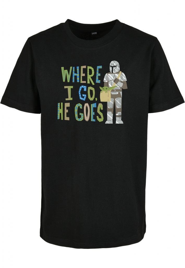 Kids Mandalorian Where I Go Tee (svart 158/164)