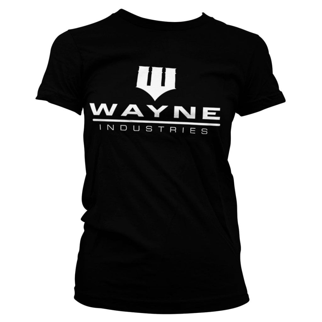 Batman - Wayne Industries Logo Girly Tee (Black L)