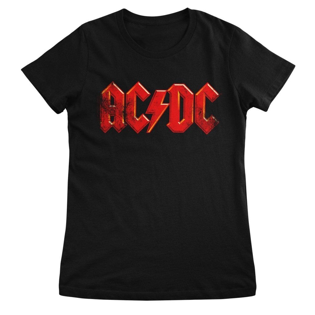 AC/DC Distressed Logo Girly Tee | Dunken.se