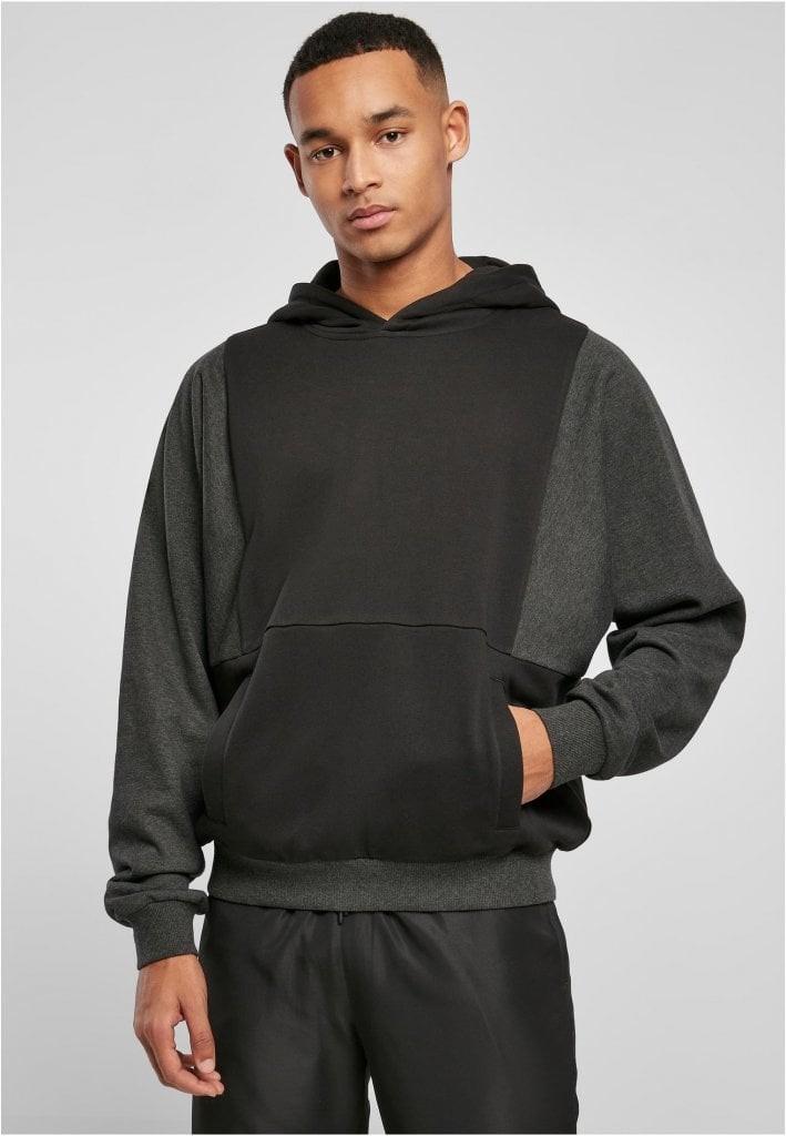 2 färgad hoodie herr (black/charcoal M)