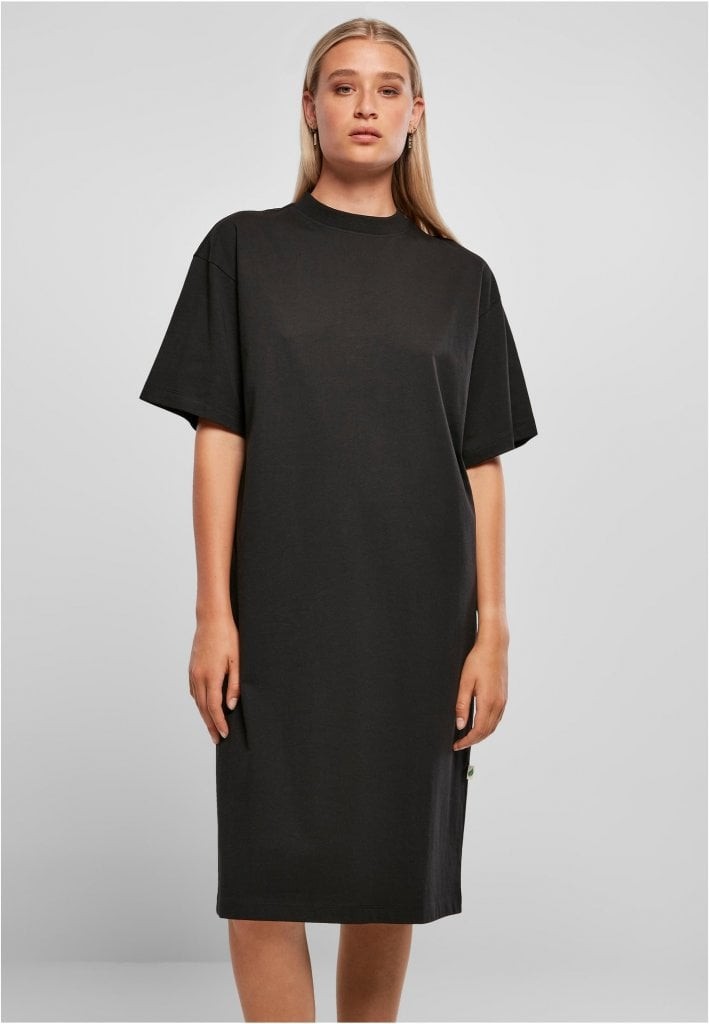 Ladies Organic Long Oversized Tee Dress (black L)