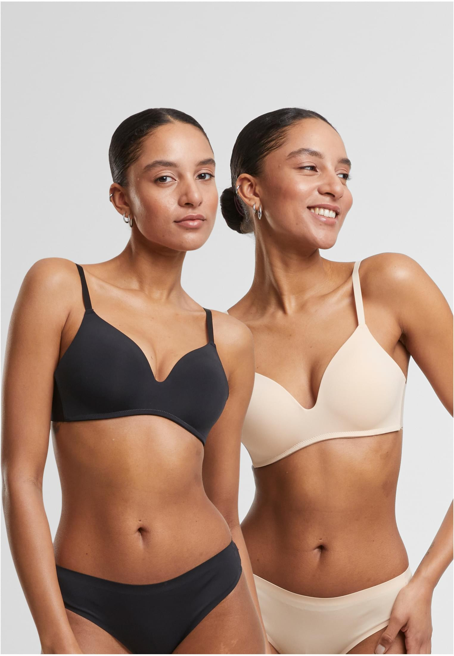 Basic Vadderade BH 2-Pack (70A black+nude)