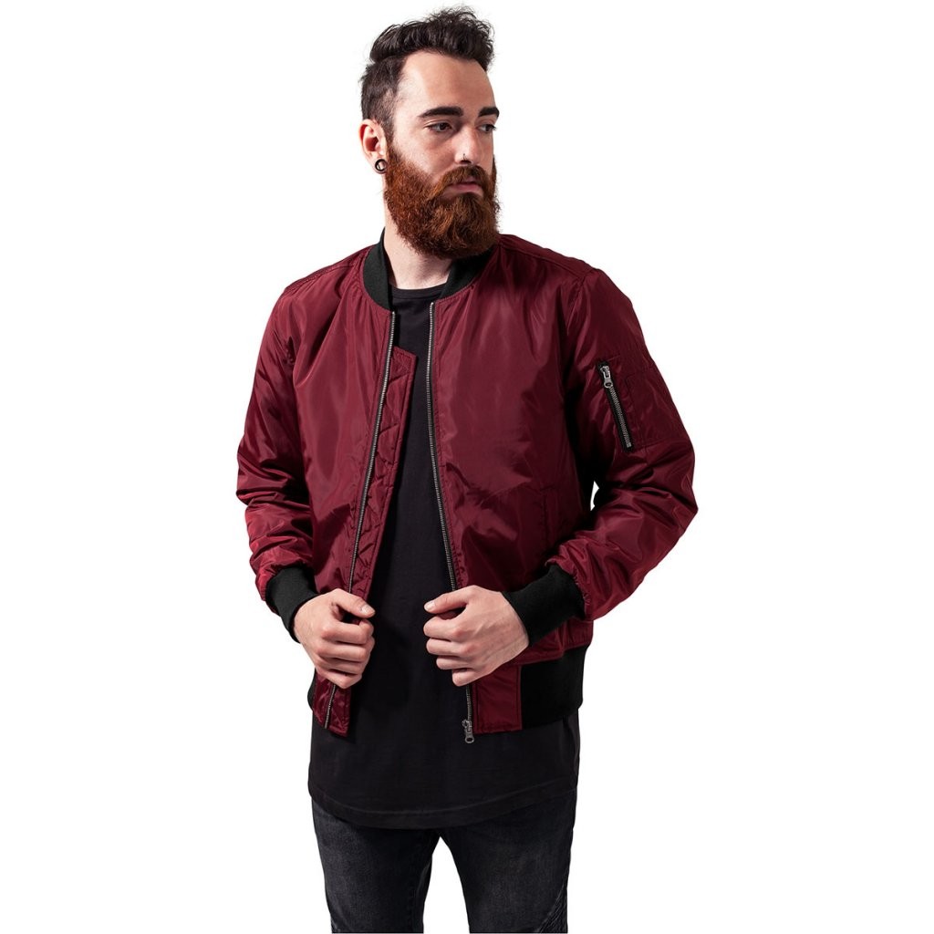 Bomberjacka två toner fodrad (Burgundy M)