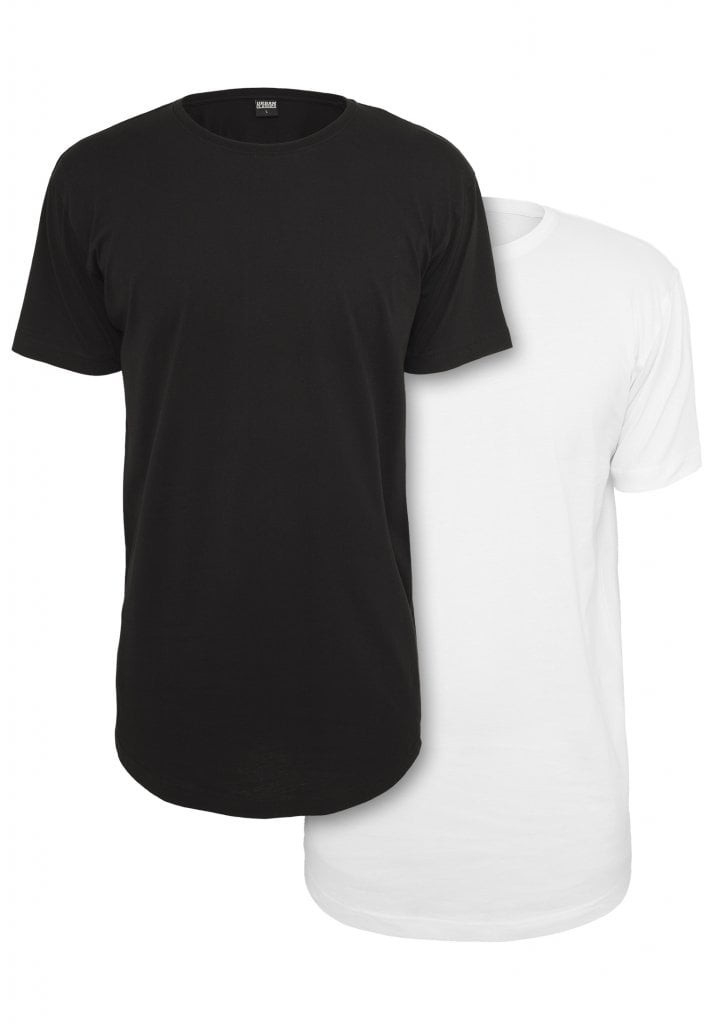 2-pack Shaped long tee (black+white M)