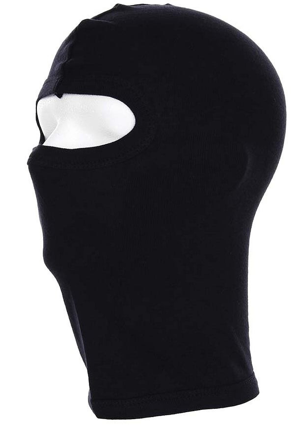Balaklava för hjälm - tunt bomullstyg (Black)