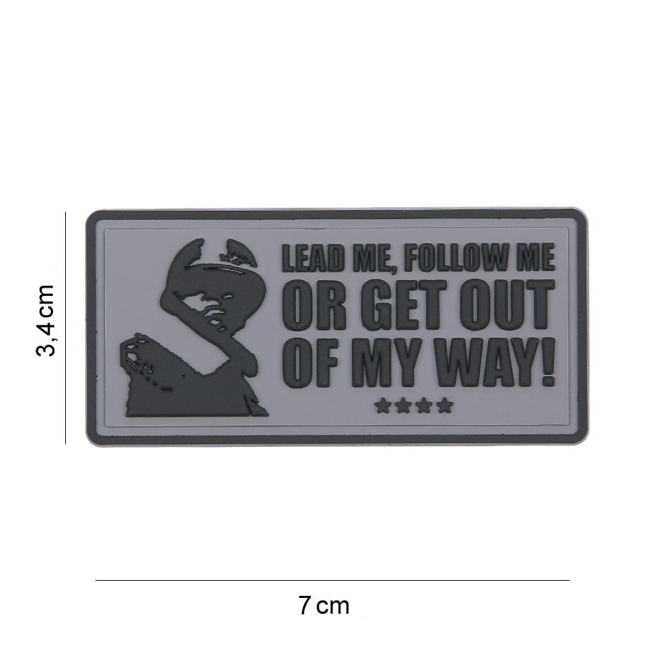 Lead me, follow me PVC patch grå