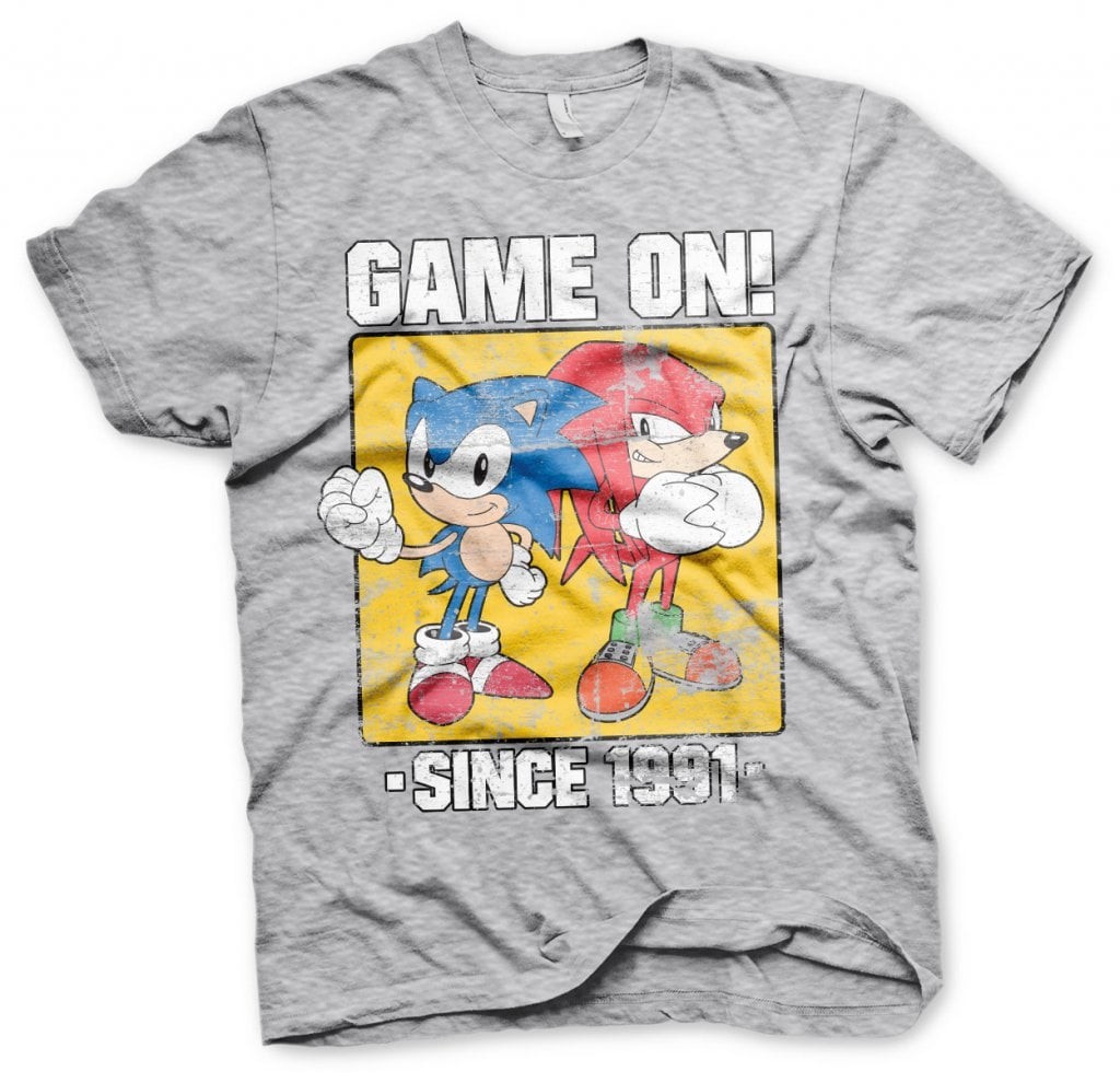 Sonic - Game On Since 1991 T-Shirt (Heather-Grey XXL)