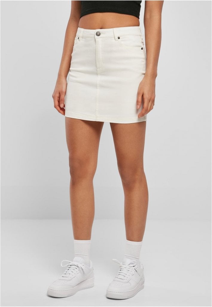 Kort jeanskjol (34 offwhite raw)