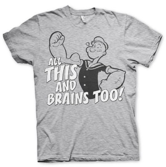 Popeye - All This And Brains To t-shirt (L)